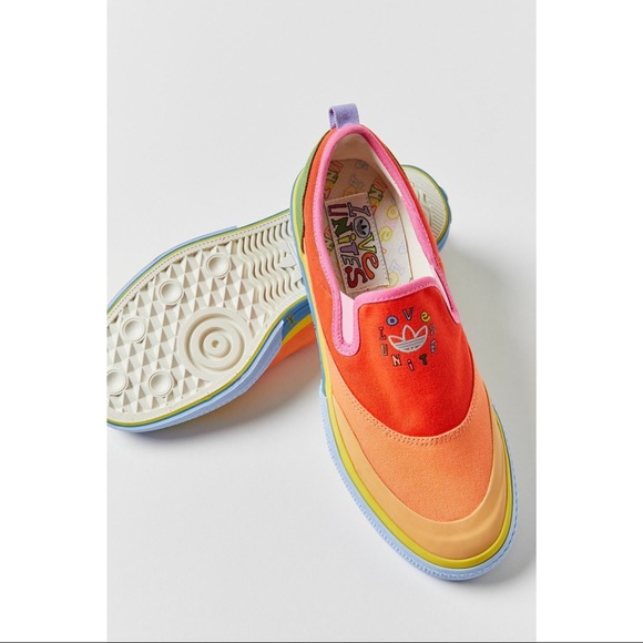 Adidas Nizza Love Unites Rainbow Slip On Shoes - Picture 8 of 12